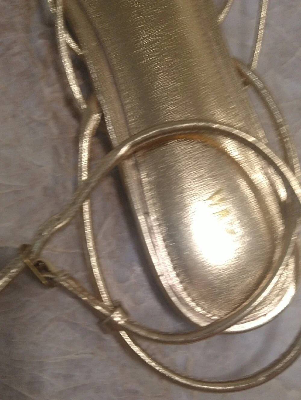 Zara  39 Metallic Gold Slim-Strap Ankle Wrap Sandals Sz 9